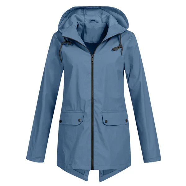 Street-wave Hooded Rain Jacket For Women Lightweight Breathable Waterproof Coat For Work And Leisure