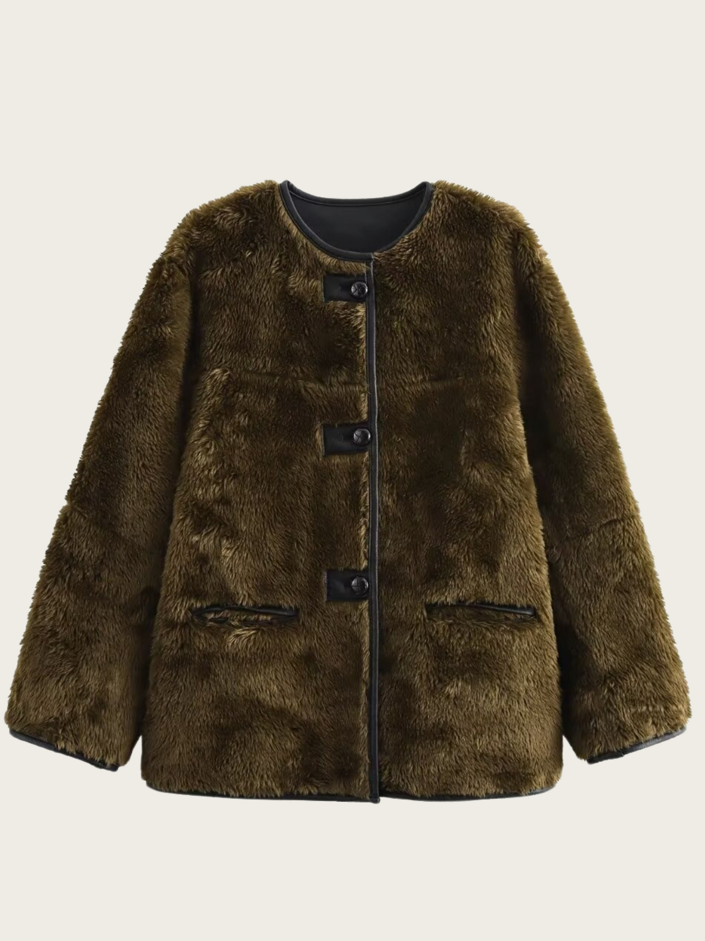 Street-wave Teddy Jacket For Women Cozy Plush Outerwear With Button Closure And Soft Lining