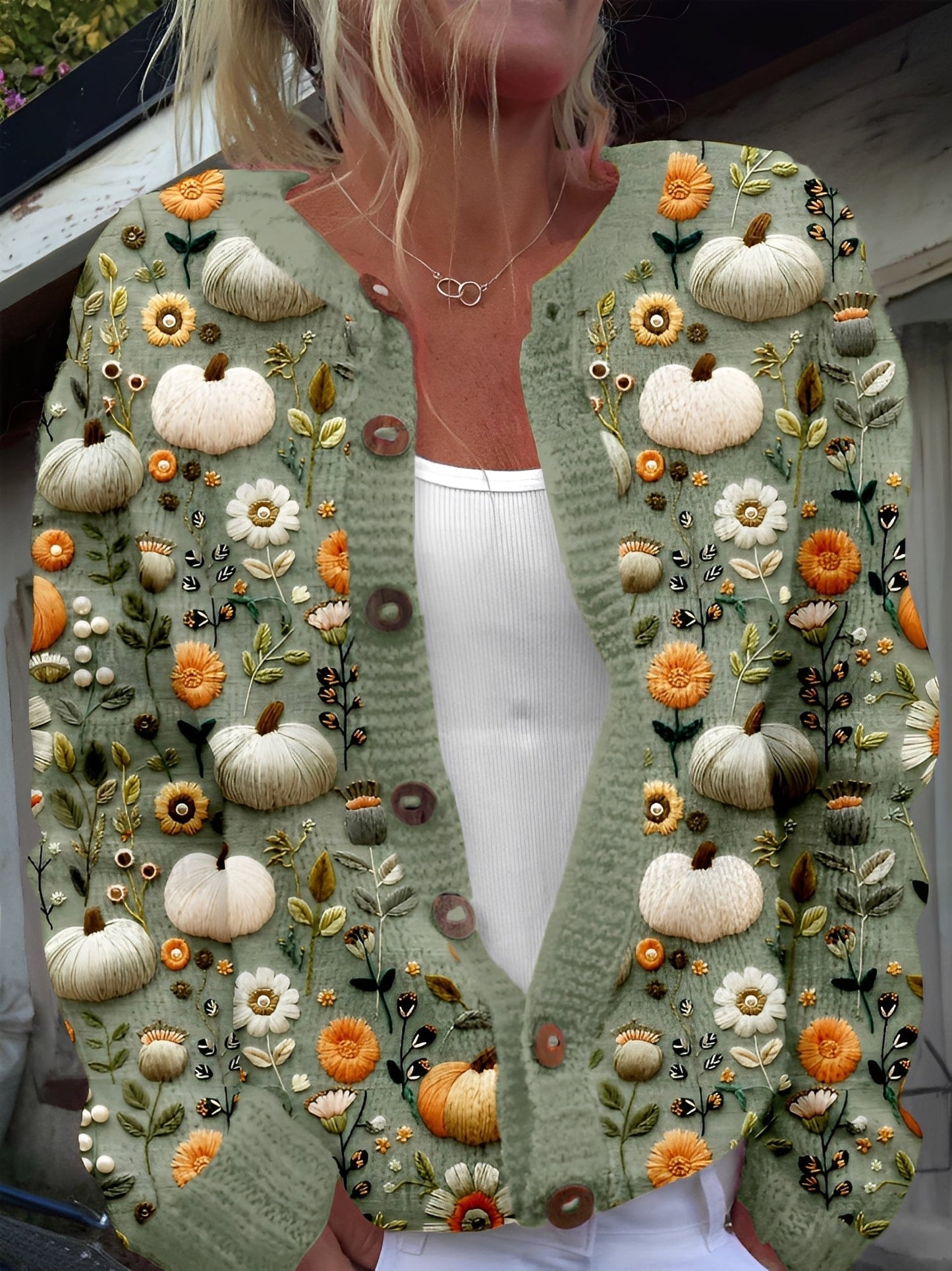 Street-wave Floral Cardigan For Women Soft Comfort Lightweight Warmth In Colorful Bloom Print