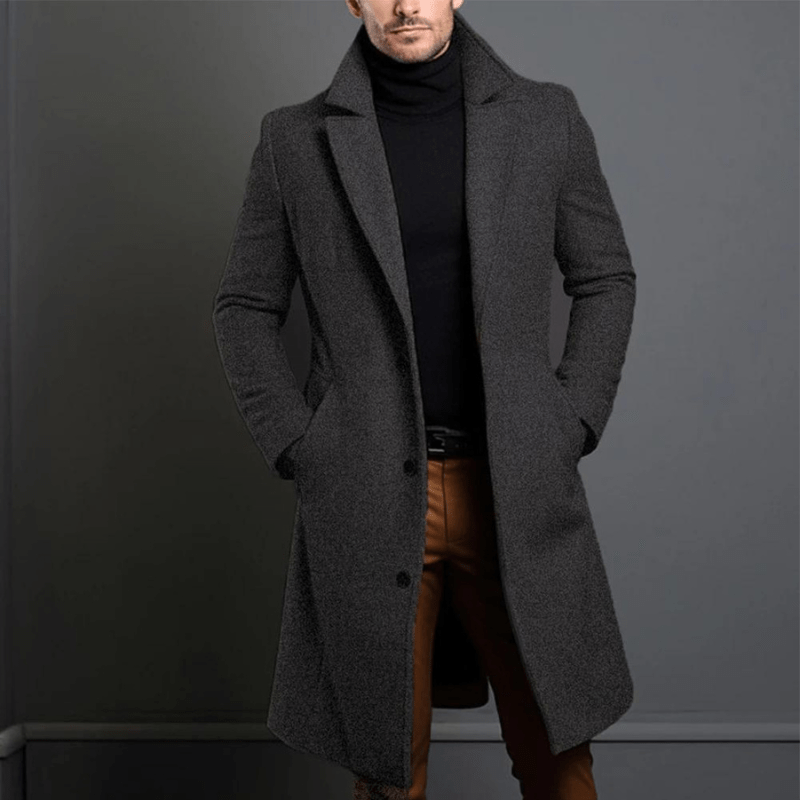 Street-wave Men's Long Winter Coat Warmth And Timeless Style With Structured Fit