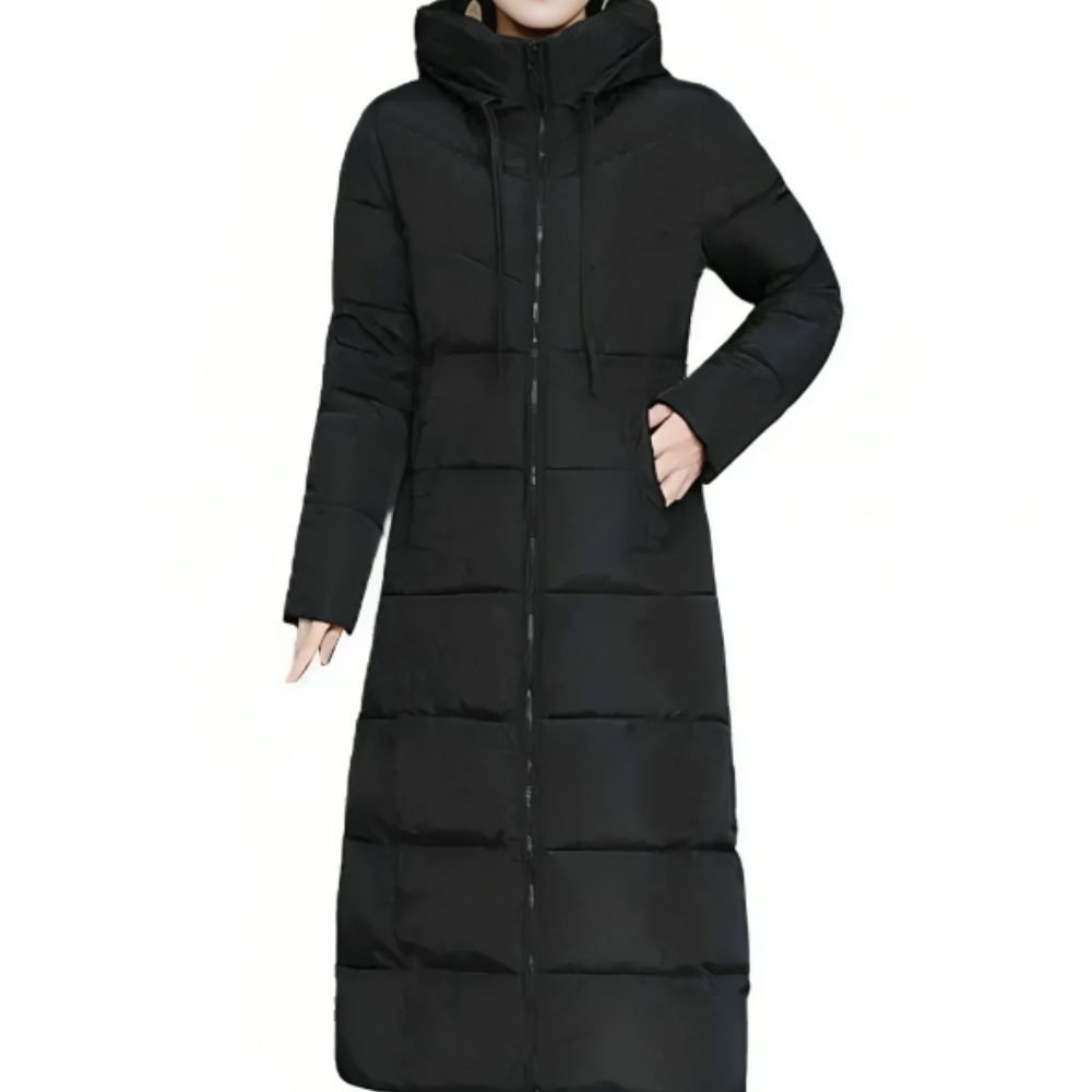Streetwave Women Long Puffer Coat With Hood For Cold Fall Winter Warmth And Comfort