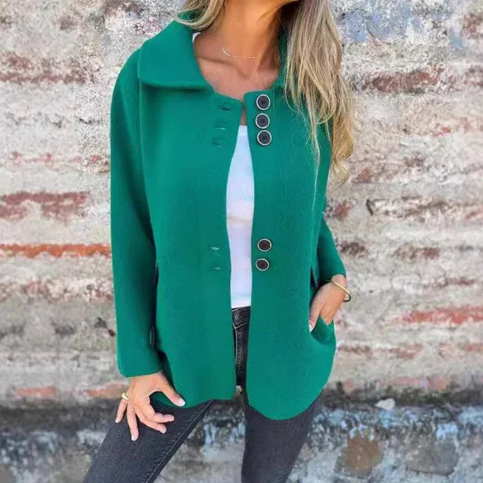 Street-wave Womens Button Front Jacket Stylish Elegant Everyday Silhouette Versatile All Day Wear