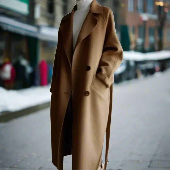 Street-Wave Women Belted Wool Winter Coat Effortless Chic Premium Comfort Elegant Design