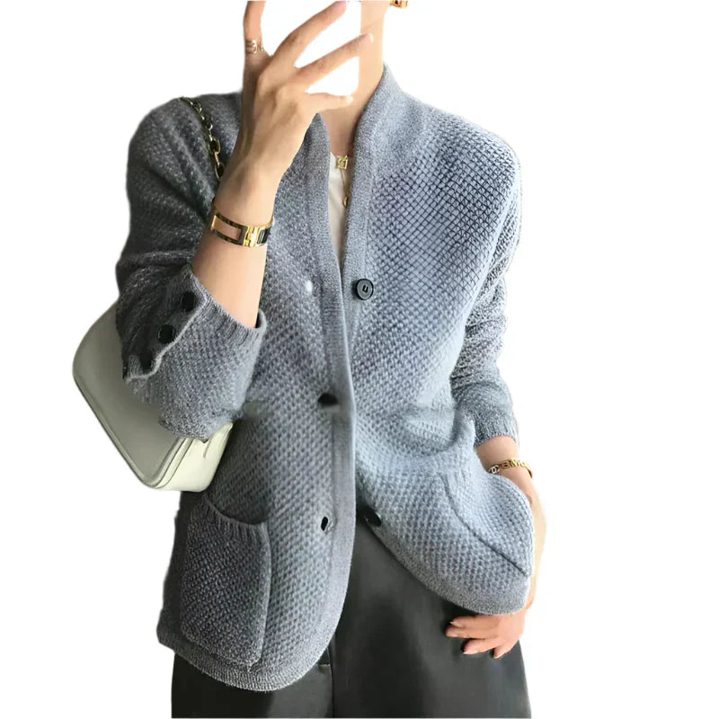 Street Wave Structured Wool Blend Coat For Women Cream Color Elegant Warmth Timeless Fit