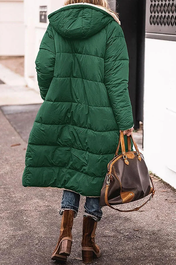 Street-Wave Puffer Coat With Cozy Shearling Lining Hooded Long Parka For Urban Women Seeking Warm Style