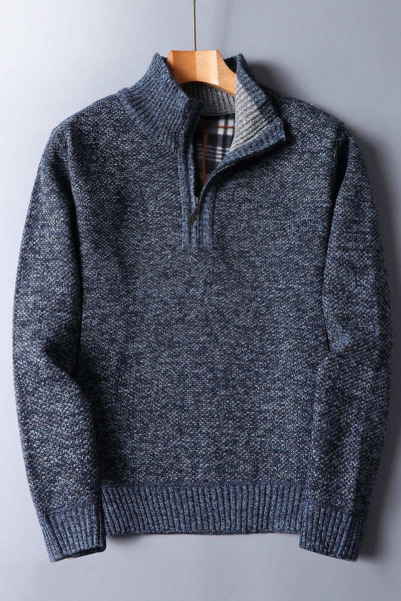 Street-wave Men's Zip-Up Knit Sweater for Everyday Comfort and Timeless Style, Ideal for Casual Office and Weekend Wear