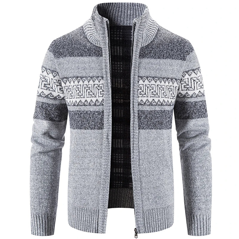 Street Wave Autumn Breeze Cardigan Vest For Men Warm Knit With Stand Collar Layering Piece For Winter