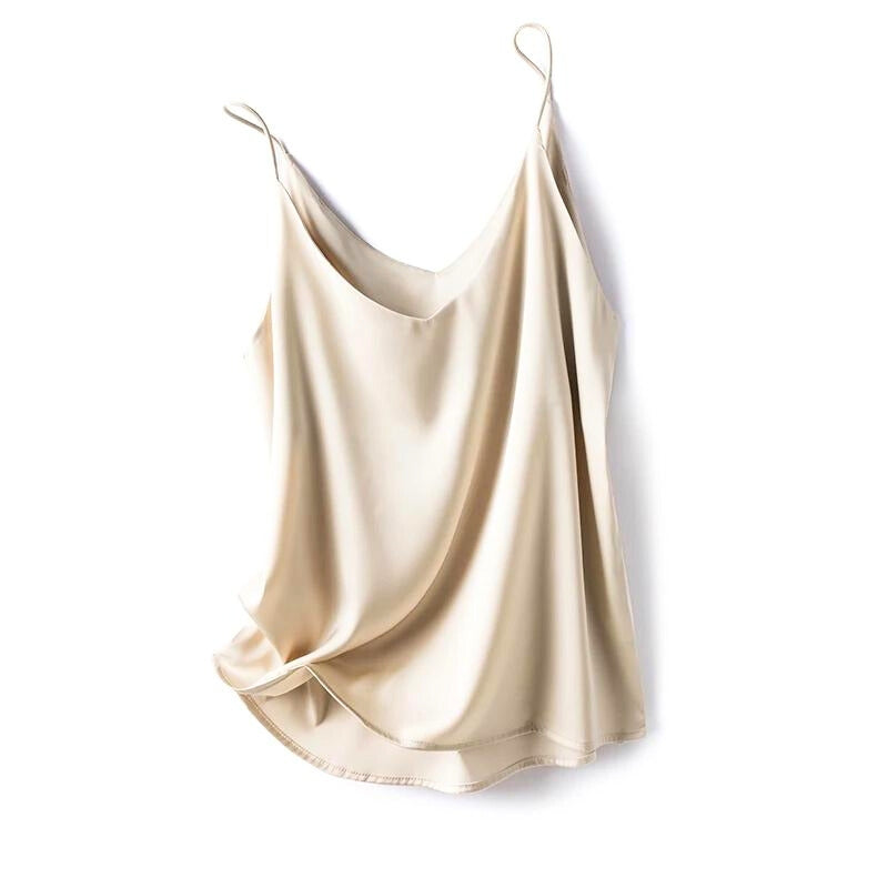 Street-Wave Satin Camisole for Women Soft Draping Silky Shine