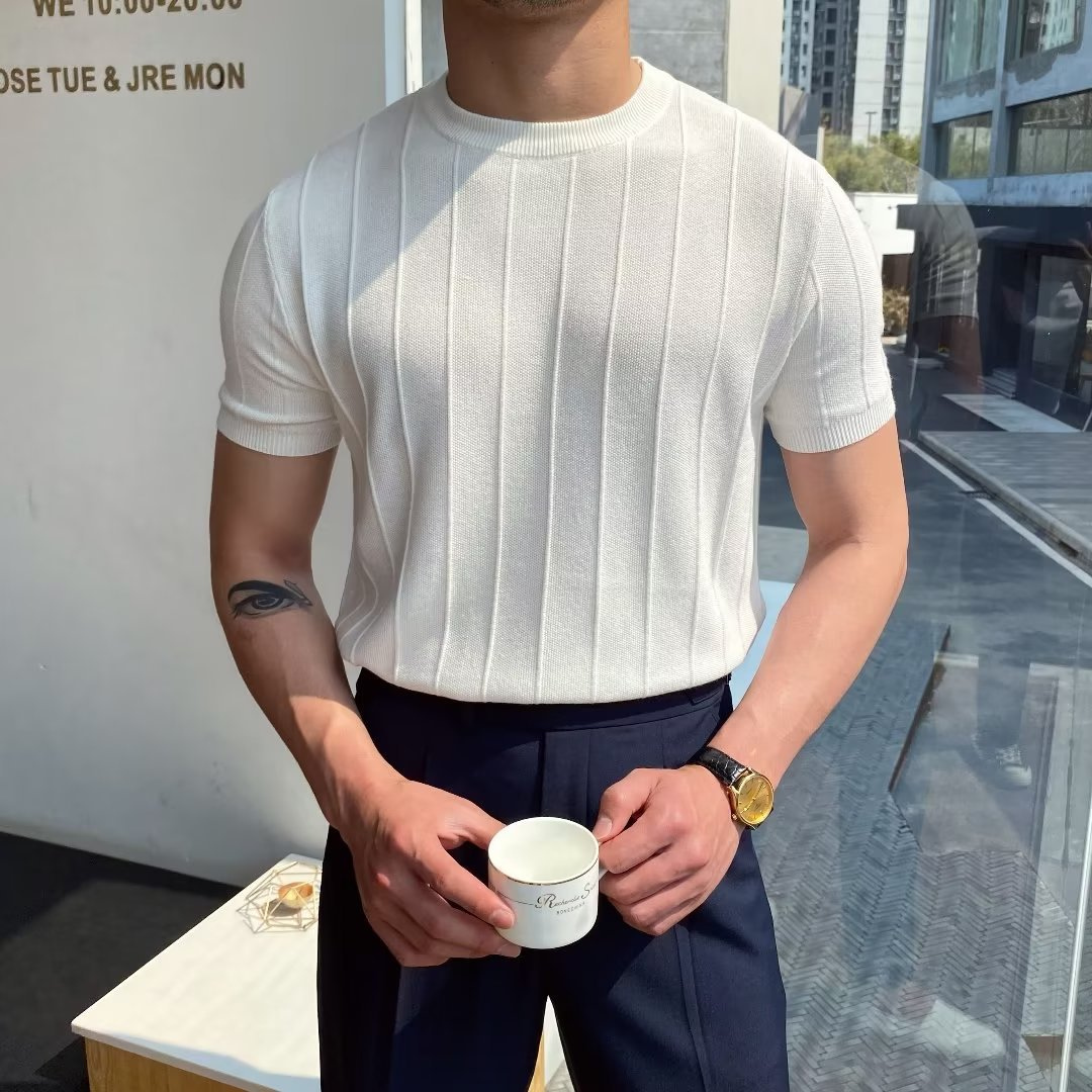 Sixto Men's Short Sleeve Knit Shirt Breathable Summer Essential for Casual Style