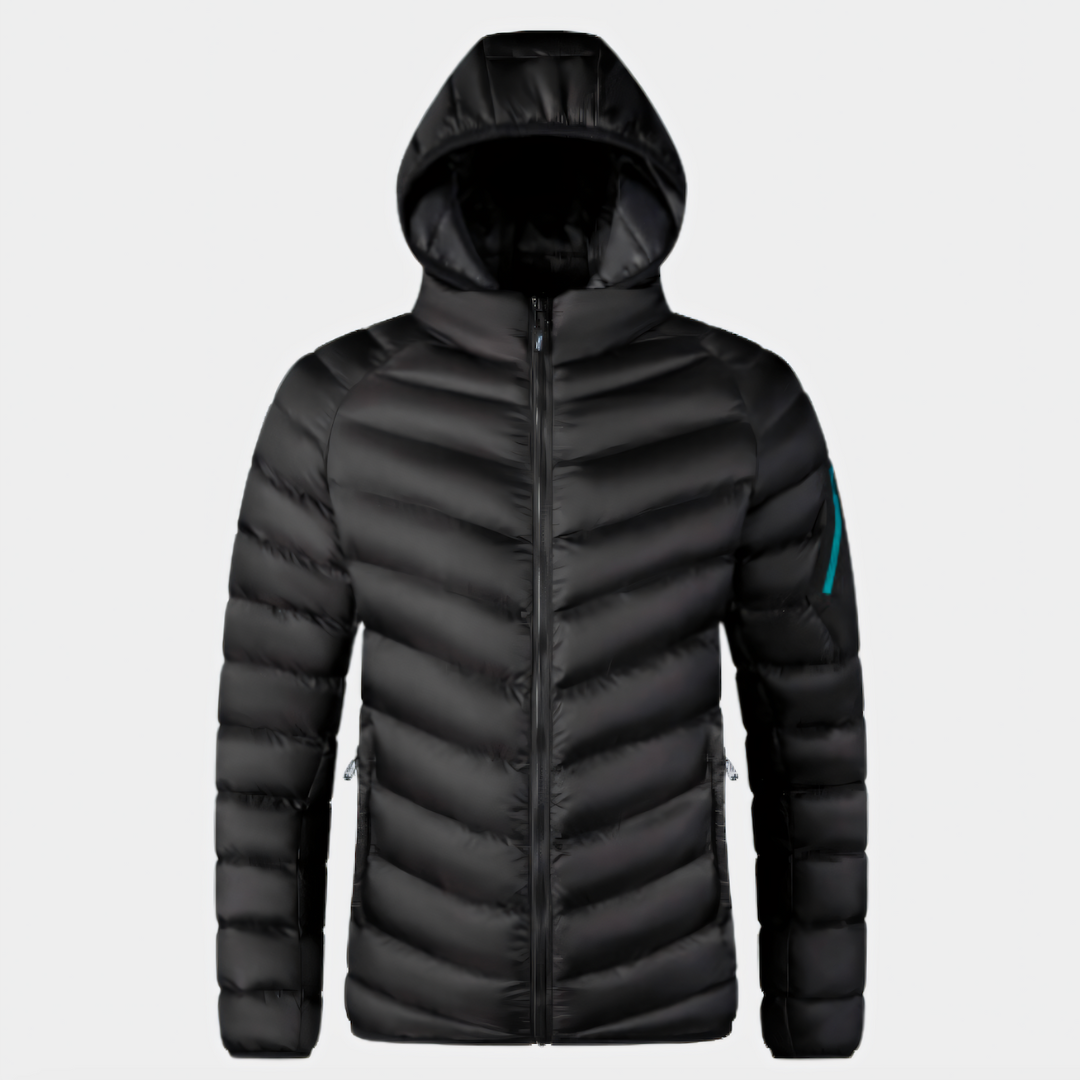Street-wave Puffer Jacket For Men With Goose Down Insulation And Water-Resistant Shell Hooded