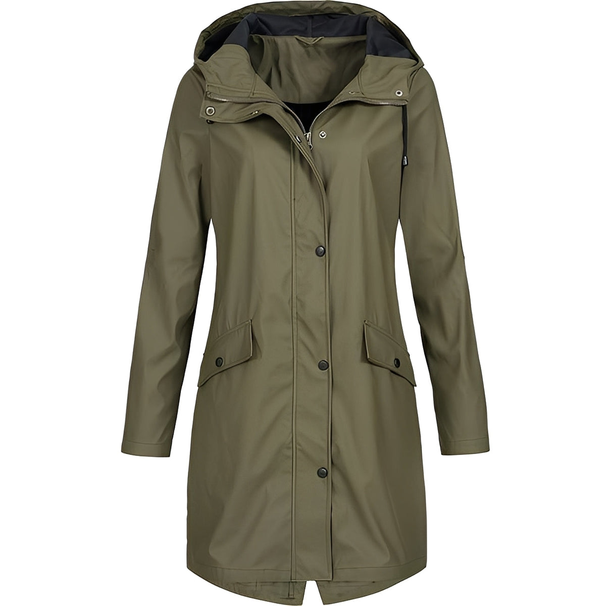 Streetwave Womens Long Waterproof Raincoat With Extended Length For Full Coverage And Weatherproof Comfort