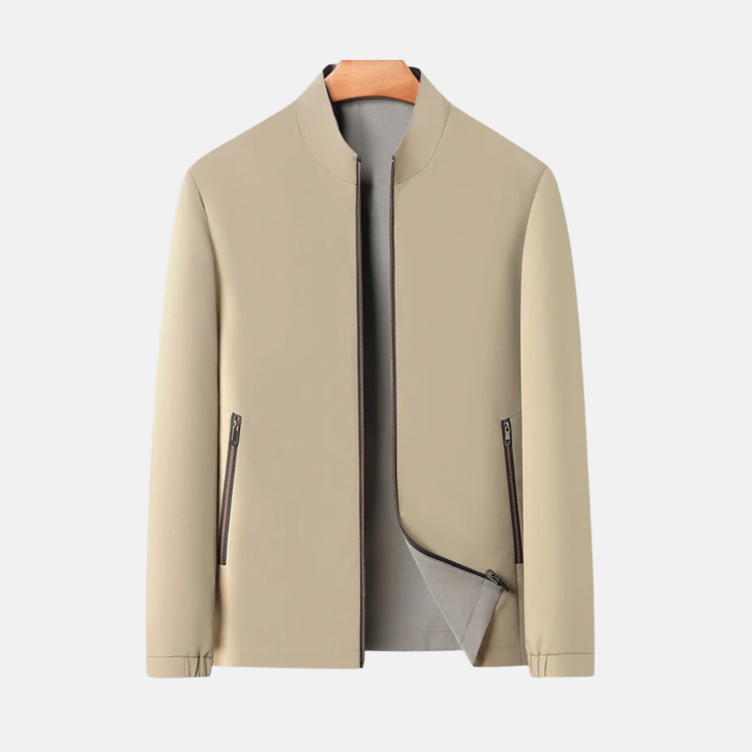 Street-Wave Windproof Mens Bomber Jacket With Zippered Pockets