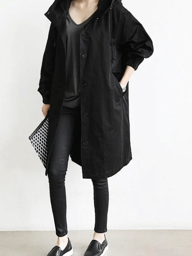 Street-wave Windbreaker Coat For Women Stylish Durable Weather Resistant Outerwear With Cozy Comfort