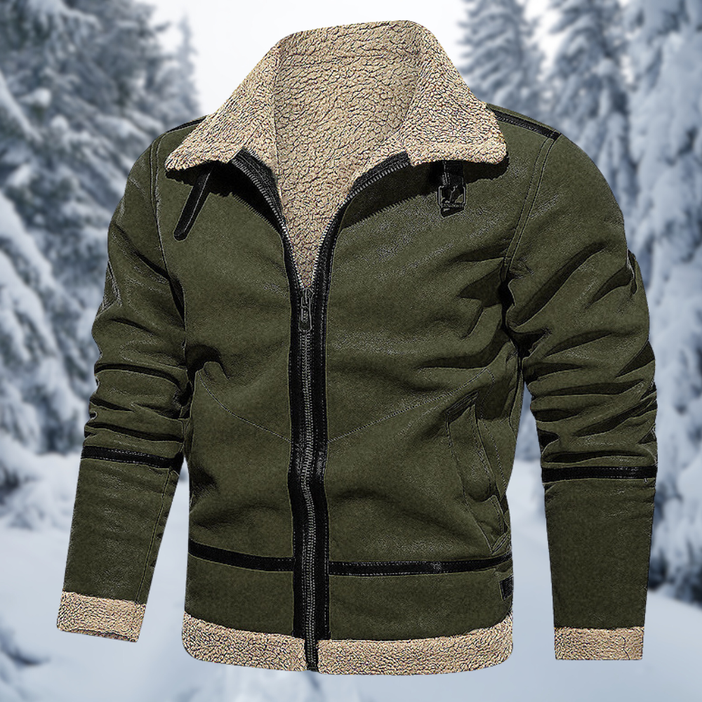 Street Wave Leather Jacket For Men Warm Shearling Lined Premium Rugged Style For Everyday Cold Weather