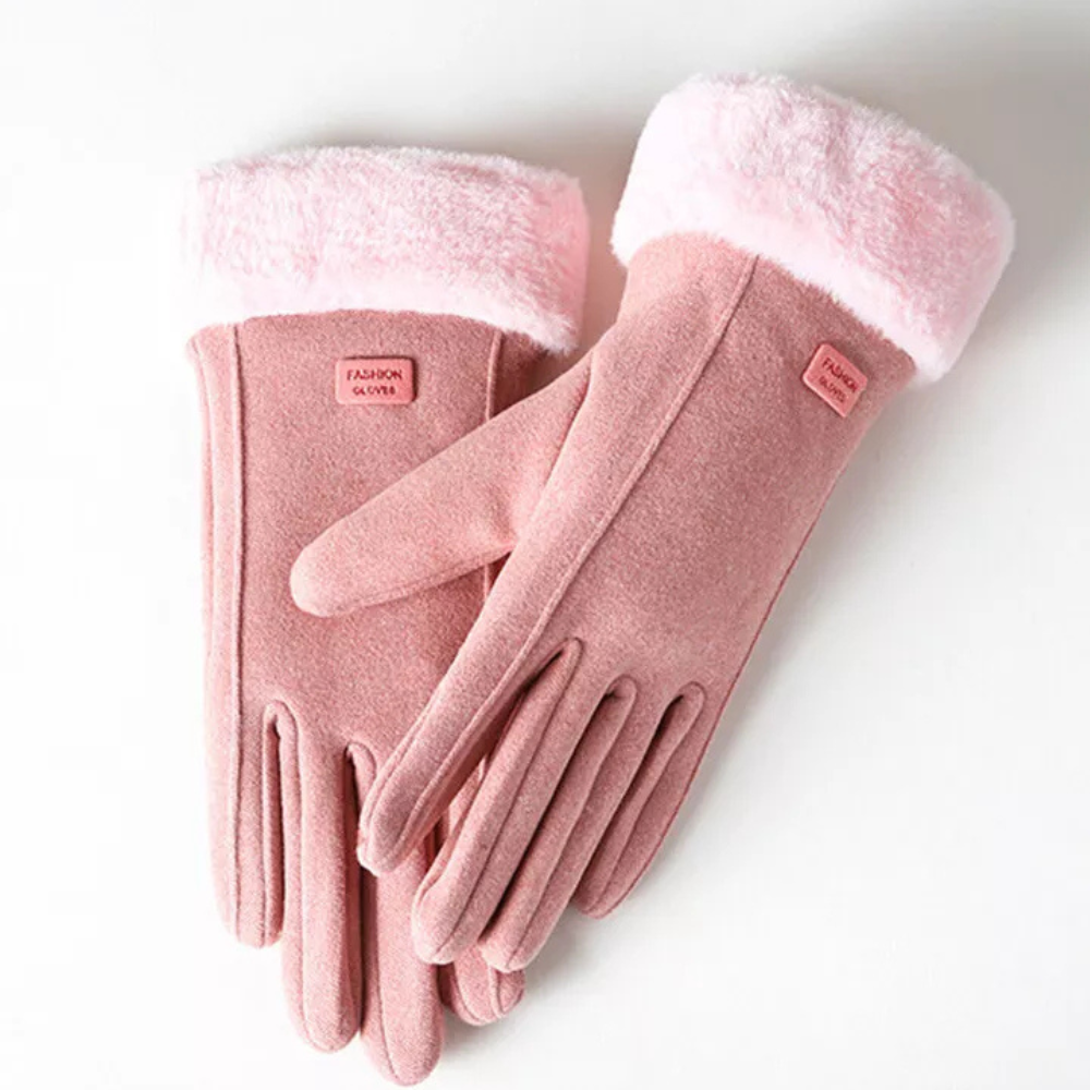 Street-Wave Windproof Touchscreen Gloves With Plush Lining For Cold Weather