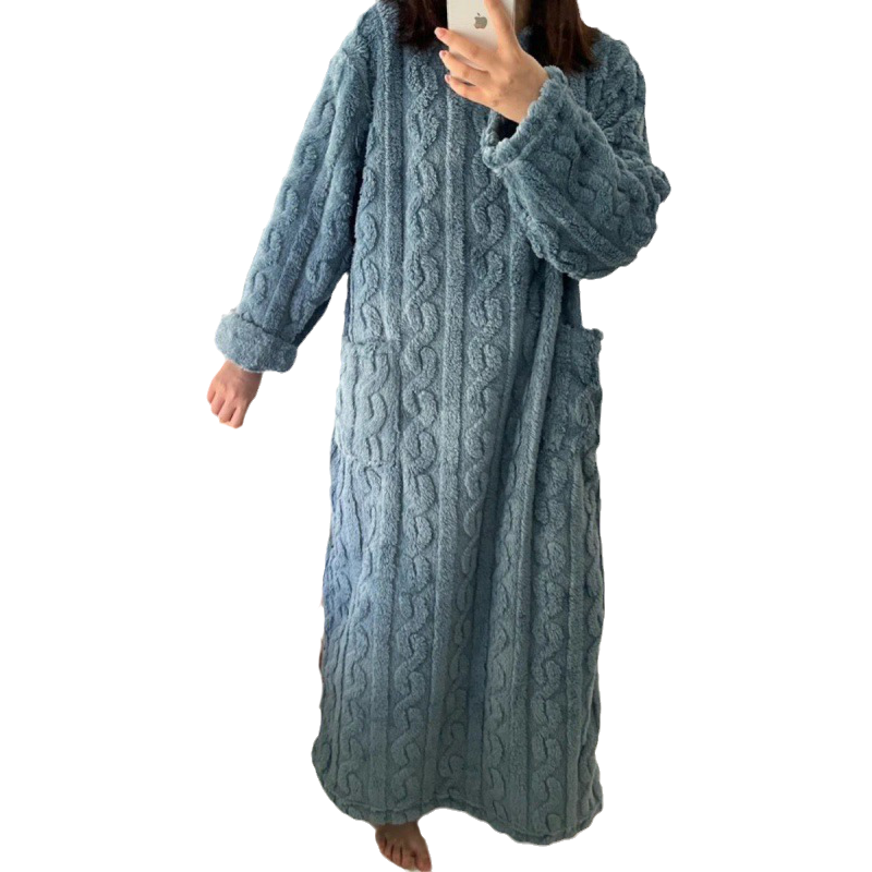 Street-Wave Winter Coral Velvet Homewear Plush Robe For Ultra Cozy Lounge Days Women