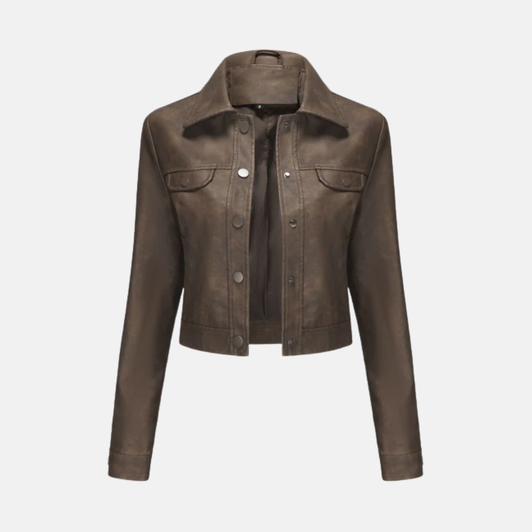 Street Wave Women's Cropped Jacket For Chic Women With Woven Texture