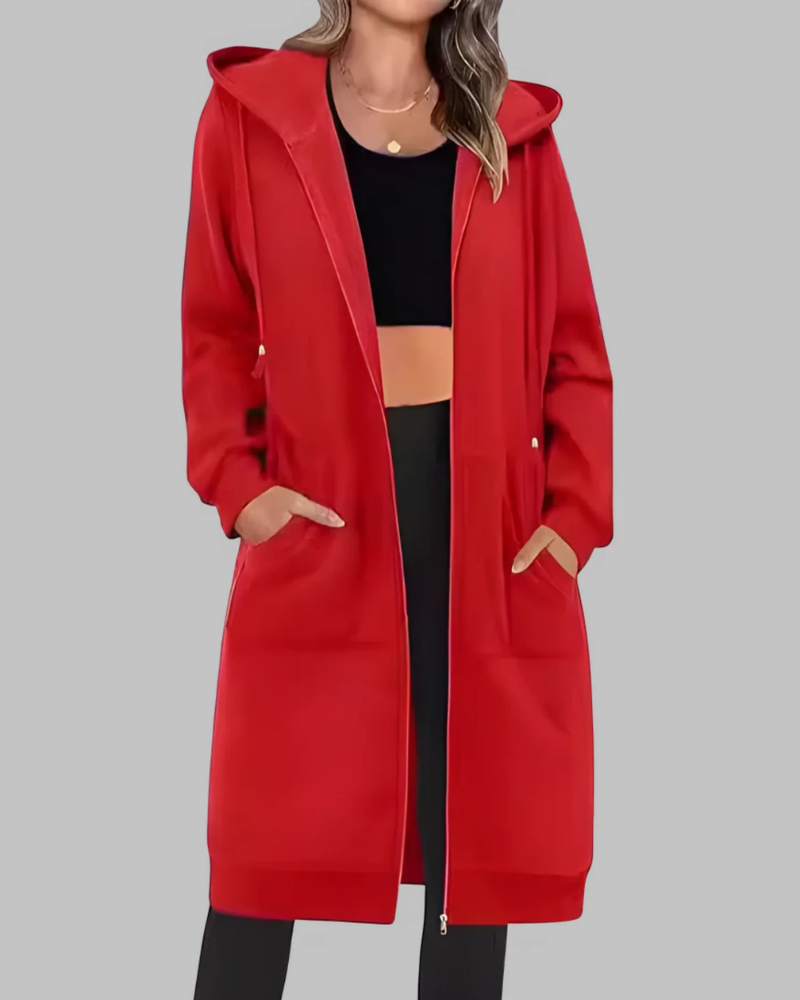 Streetwave Oversized Zip Up Long Jacket For Women Comfort And Layering Essentials