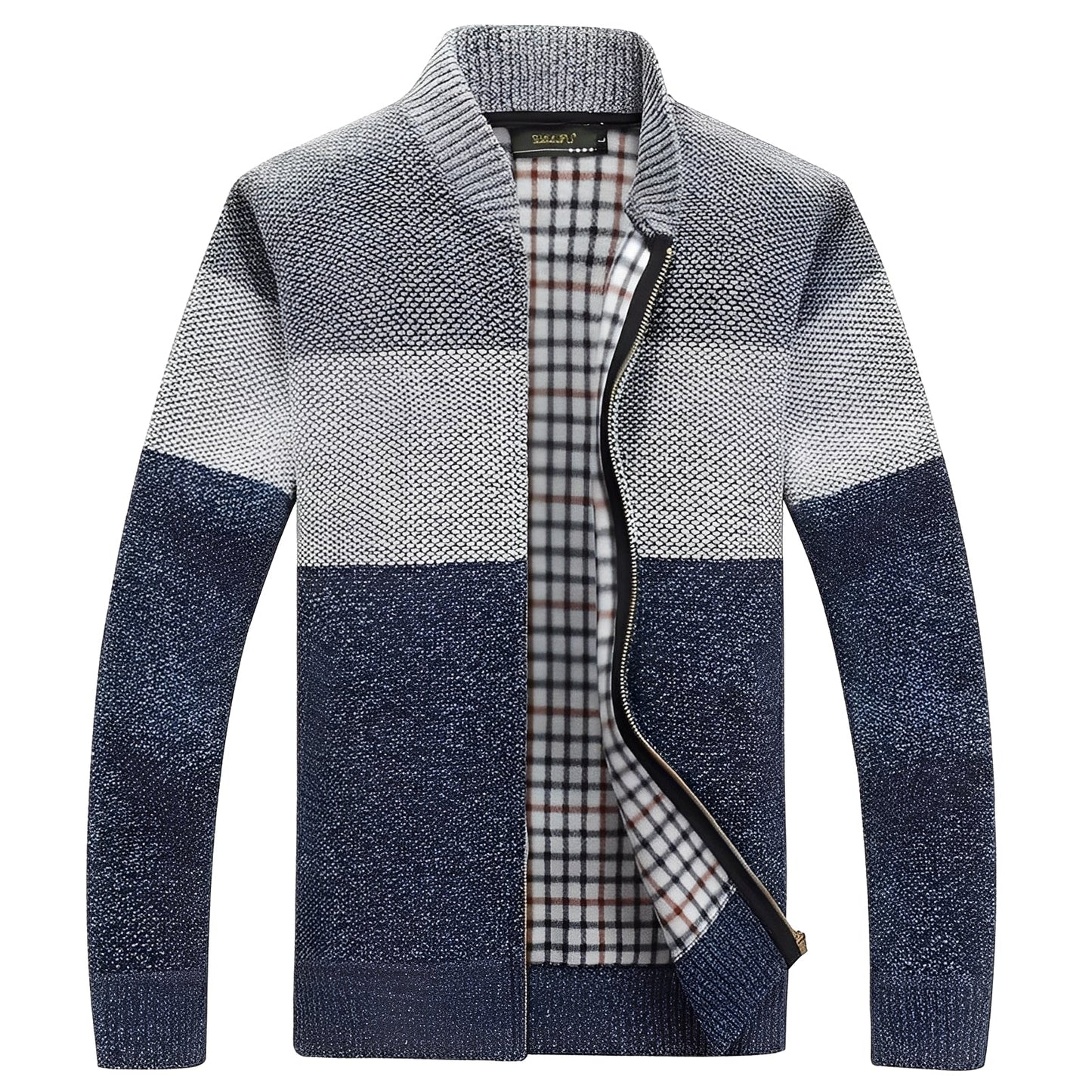 Street-wave Mens Cardigan With Lined Warmth And Windproof Outer Shell Classic Style