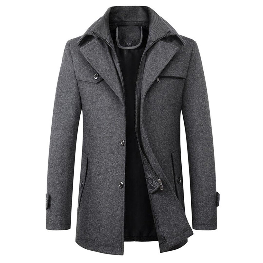 Street-Wave Men's Winter Coat Warm Lined Stylish Silhouette Versatile Outerwear For Daily Commuting