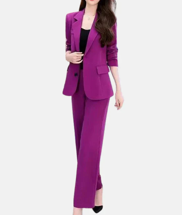 Street-wave Women's Tailored Pantsuit With Fitted Blazer For Professional Women