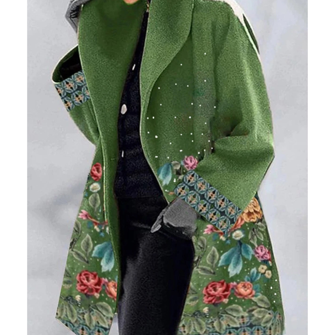 Streetwave Long Floral Embroidered Winter Coat For Women Warm Comfort For Everyday Elegance