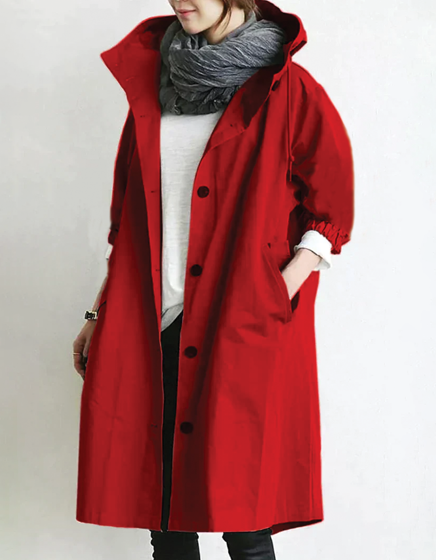 Street Wave Anna Hooded Trench Coat Unisex Comfort