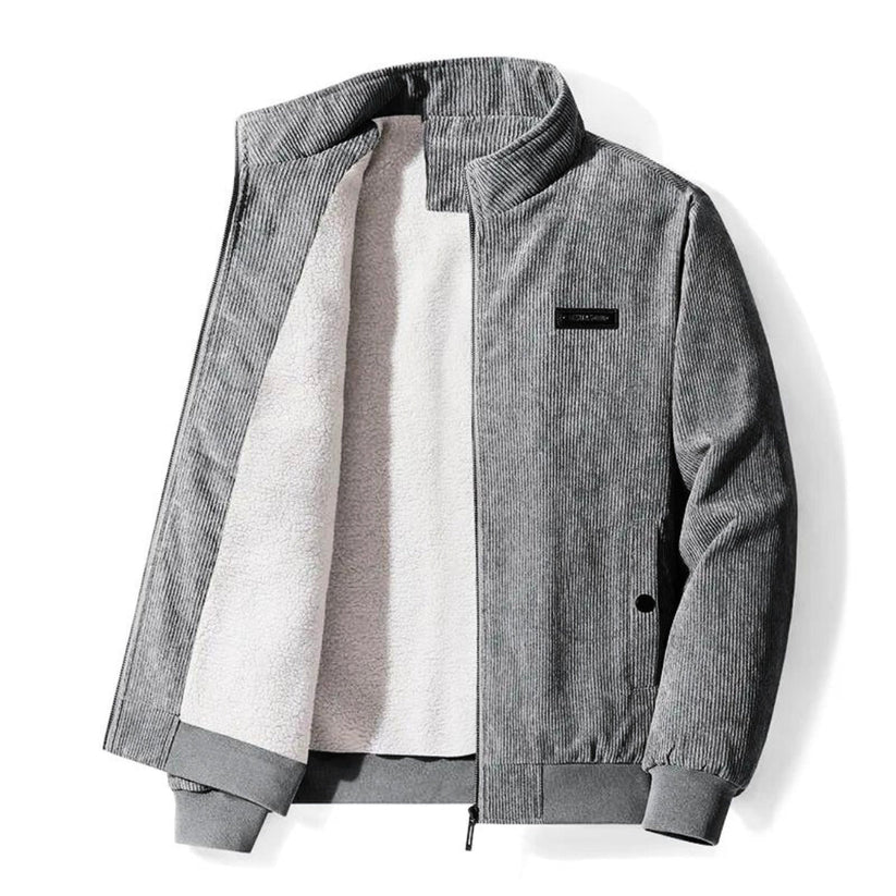 Street-Wave Corduroy Bomber Jacket For Men With Premium Warm Fleece Lining And Rugged Style