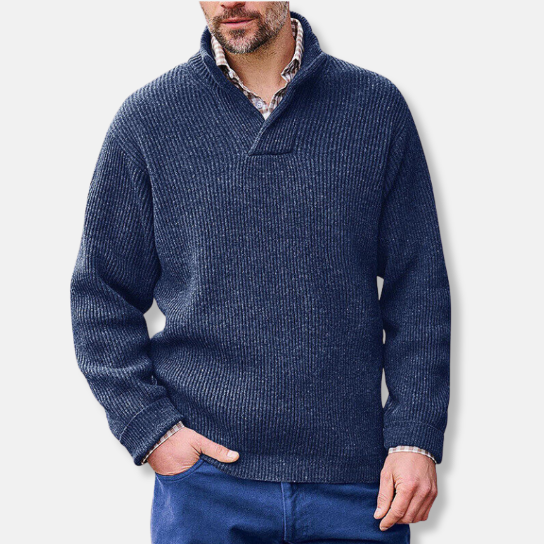 Street-Wave Men's Cotton Blend Pullover Sweatshirt Stand Collar Comfort