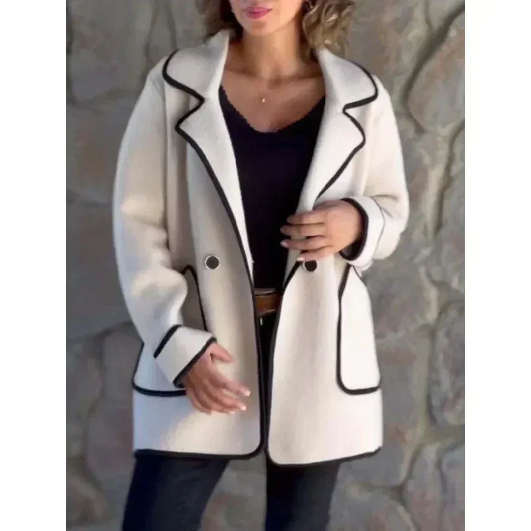 Street-Wave Womens Tailored Double-Breasted Coat Midi Length With Notch Collar For Everyday Fashion Lovers