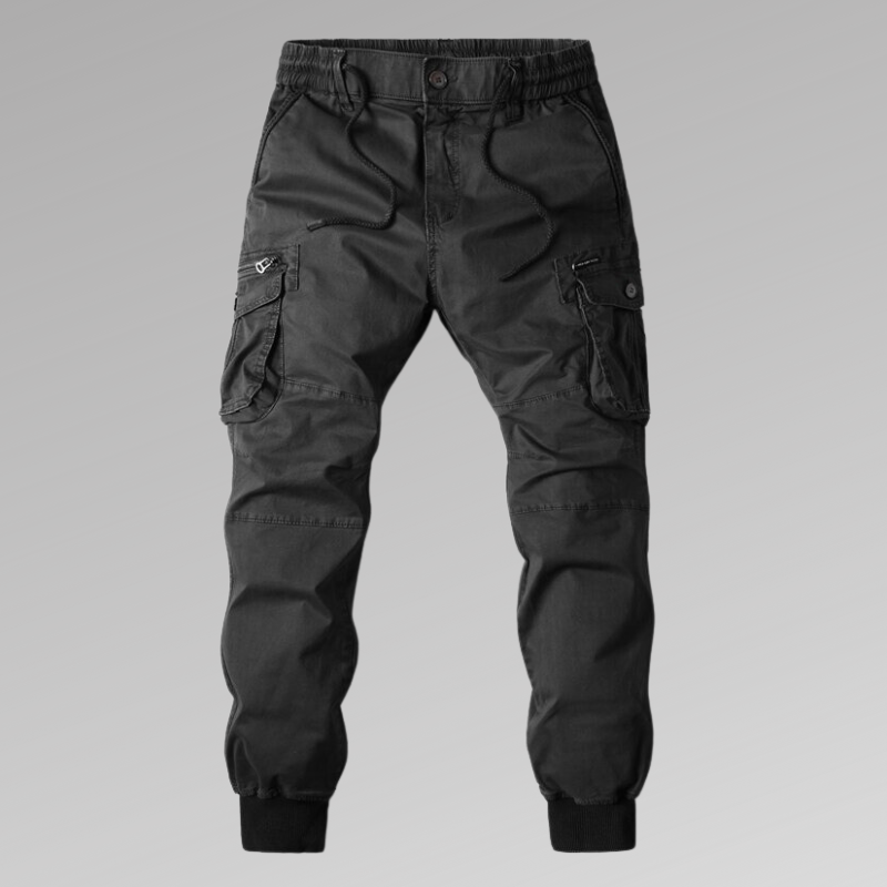 Street Wave Durable Cargo Pants For Men With Elastic Waistband And Reinforced Pockets