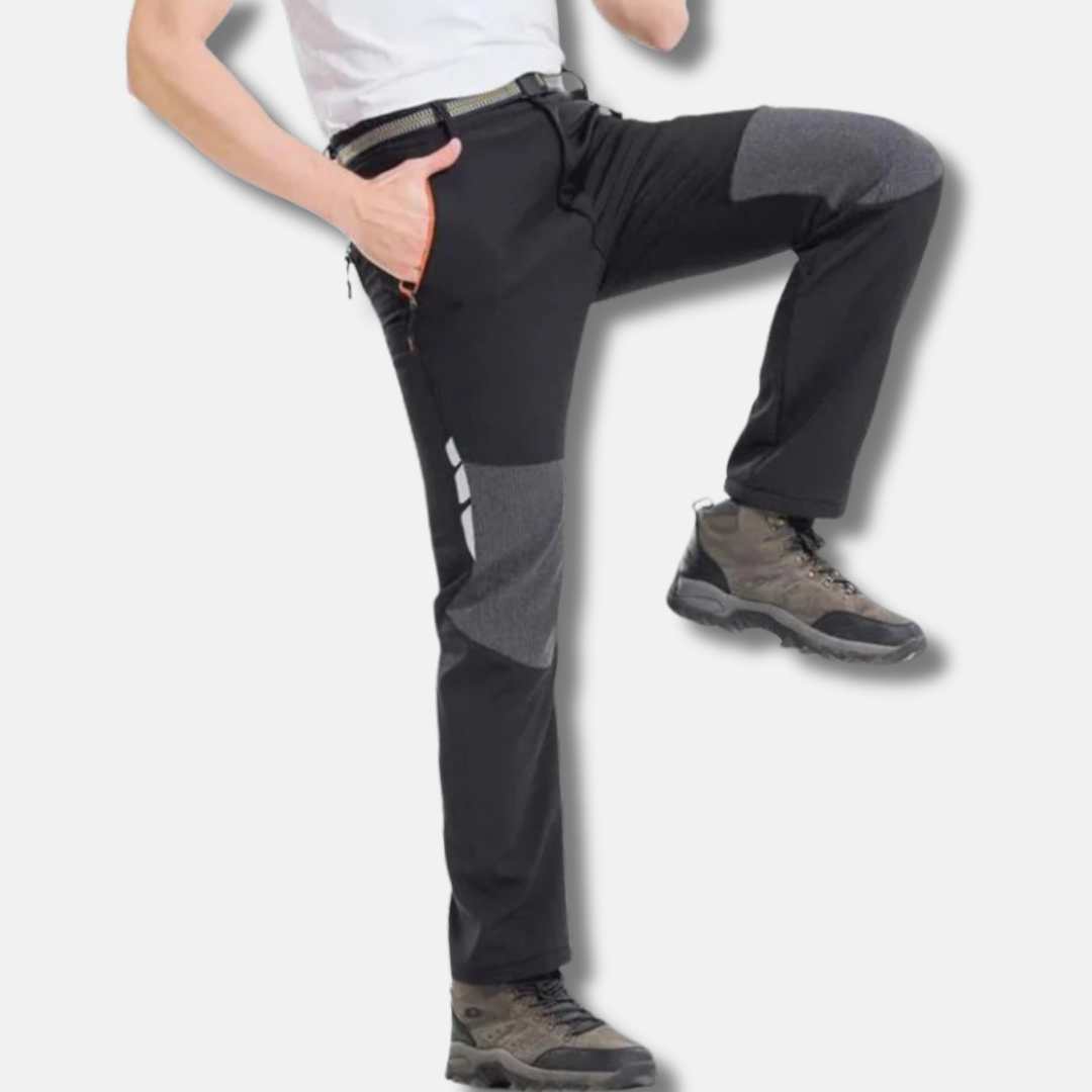 Mens Outdoor Sports Pants Slim Fit Water Resistant Reinforced Knees Zipper Pockets By Street-Wave