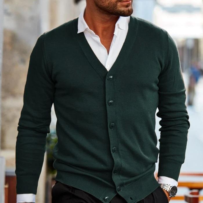 Street-Wave Nordic Knitted Cardigan For Men Cozy Versatile Fall Wear
