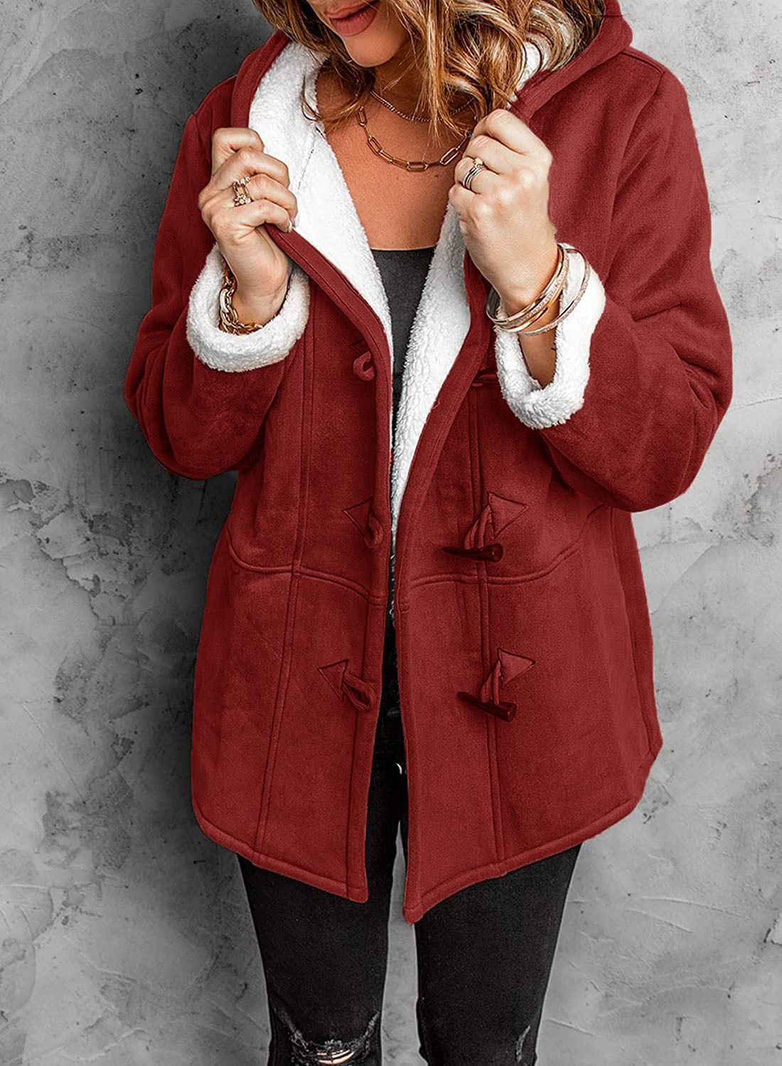 Street-wave Women's Hooded Winter Coat With Insulated Fleece Lining For Cozy Weather