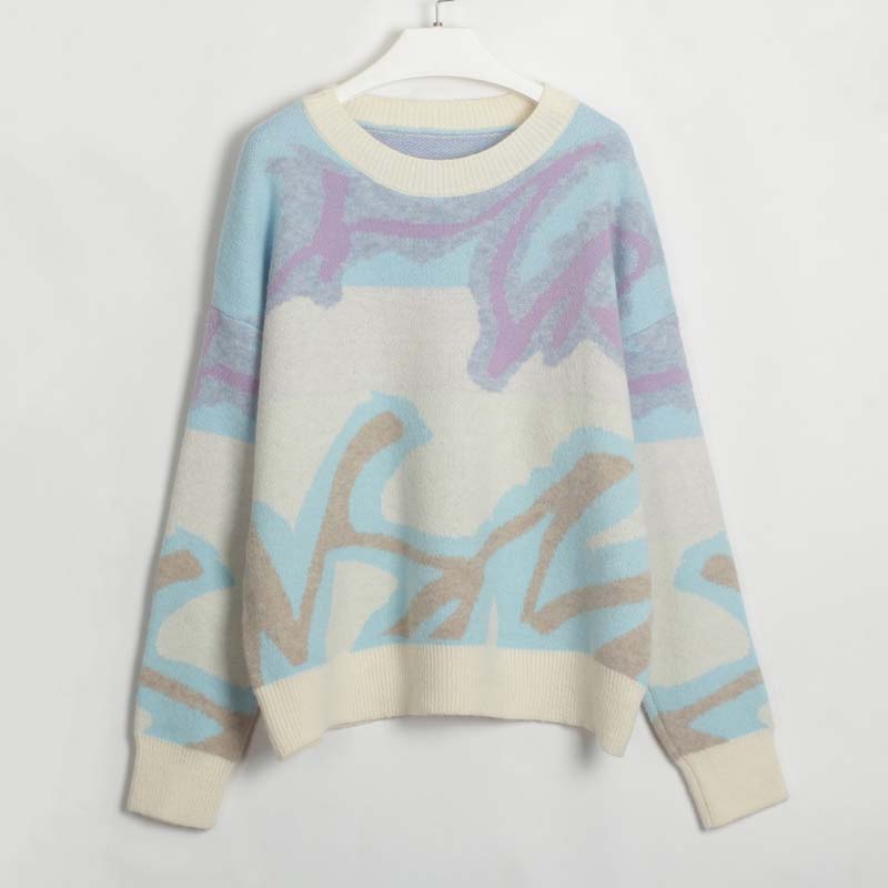 Street-Wave Color Block Pullover Sweater for Women and Men Cozy Warmth Soft Knit