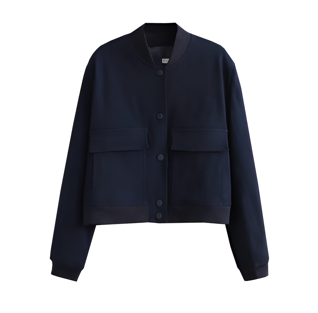 Street Wave Bomber Jacket For Women Soft Lined Cozy Comfort With Quilted Accents And Pockets