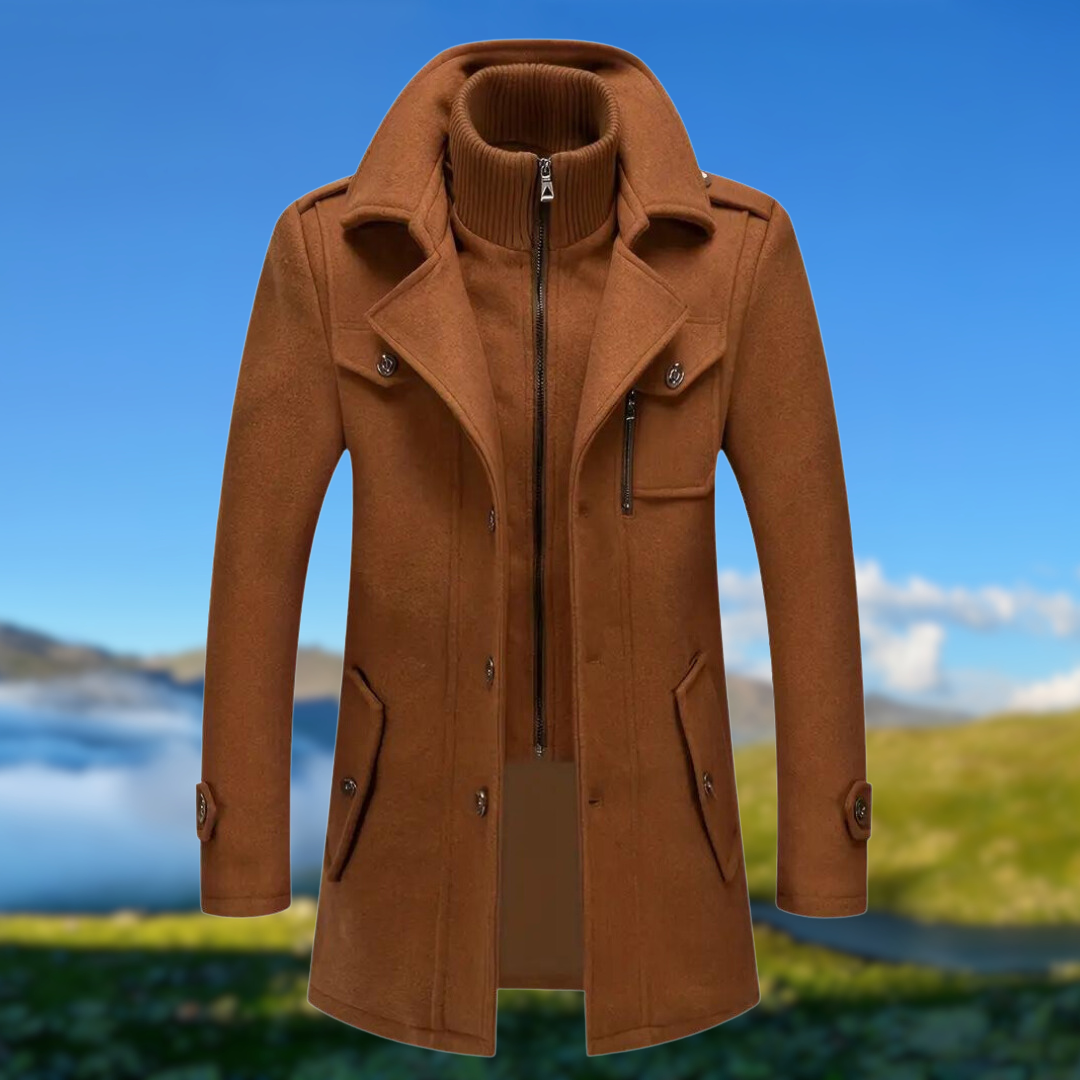 Street Wave Double Collar Jacket With Functional Design And Multi Layer Lining For Everyday Urban Style