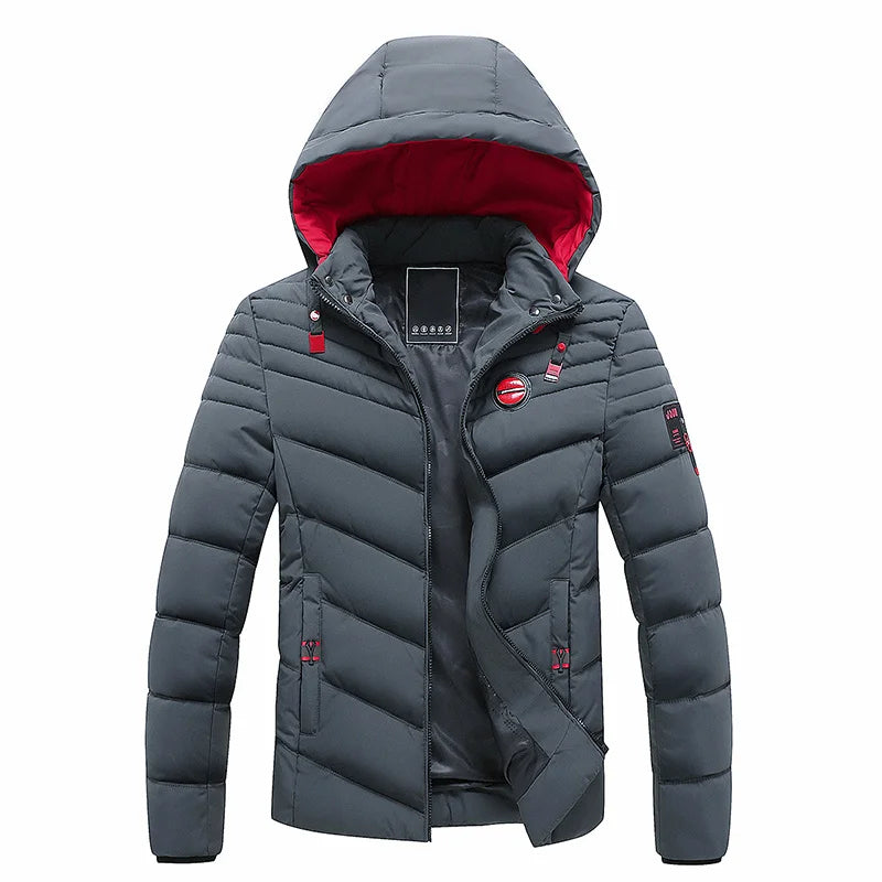 Street Wave Mens Down Jacket Warm Windproof Winter Coat Insulated Outerwear Fashion