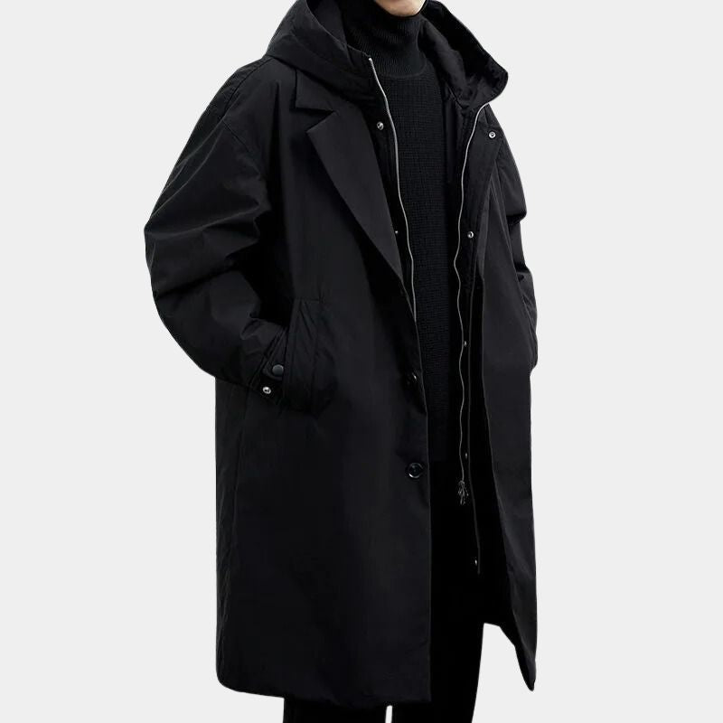 Arlington Mens Trench Coat Street-Wave Windproof Weather Resistant Longline Outerwear for Autumn and Winter