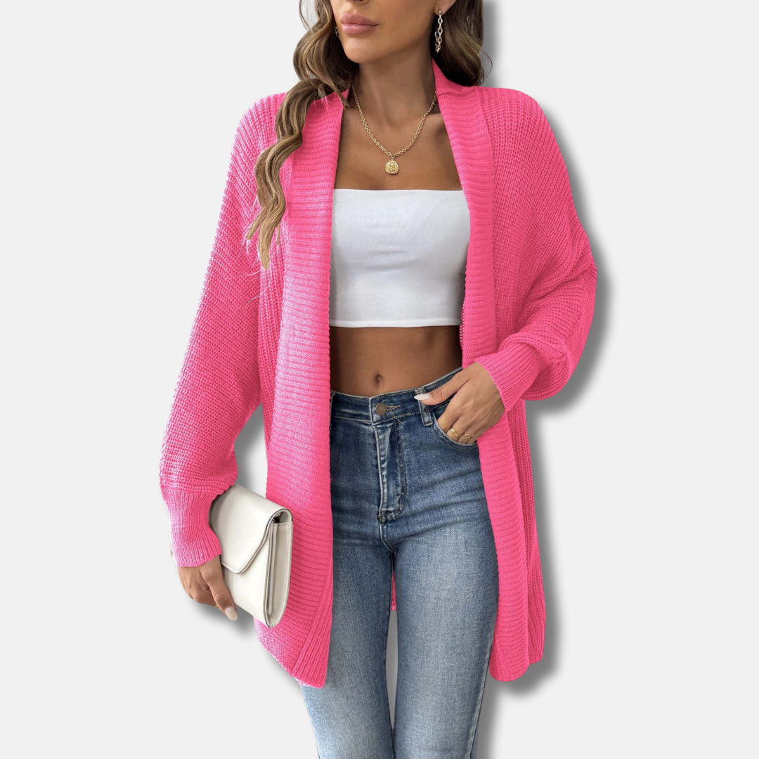 Womens Cardigan Acrylic Longline Shawl Collar Street Wave