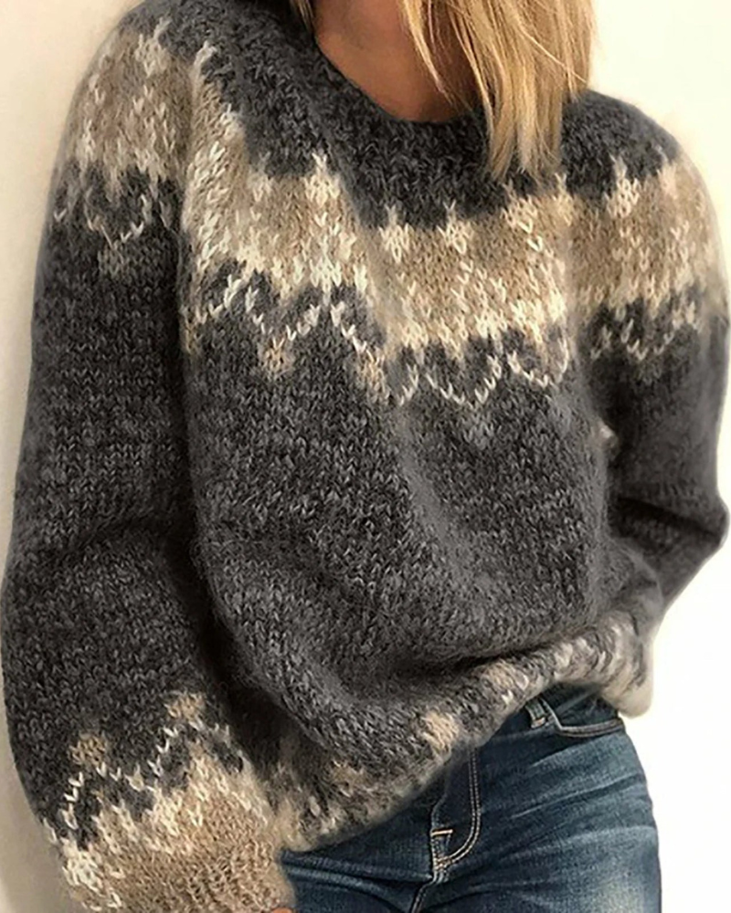 Street-wave Cozy Knit Pullover For Women Soft Warm Comfort With Trendy Chunky Knit Design