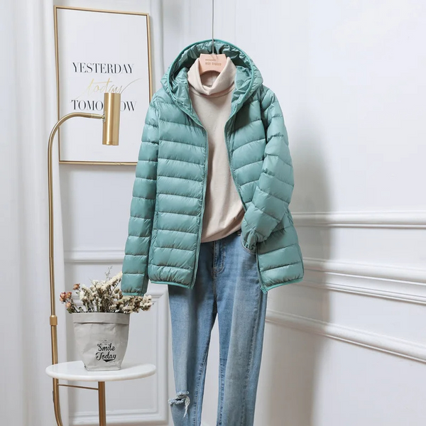 Streetwave Lightweight Puffer Jacket With Hood For Women Slim Fit Warm Everyday Essential