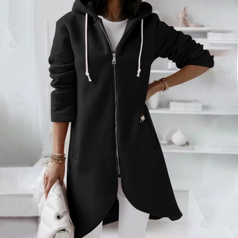 Street-Wave Women's Pink Hooded Zip Jacket - Casual Effortless Style, Soft Comfort