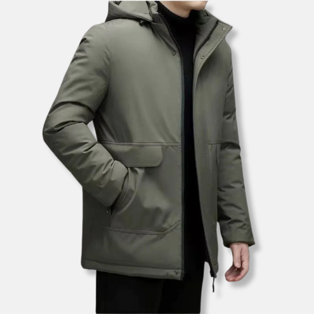 Street-Wave Men's Hooded Padded Insulated Coat Windproof Hip Length
