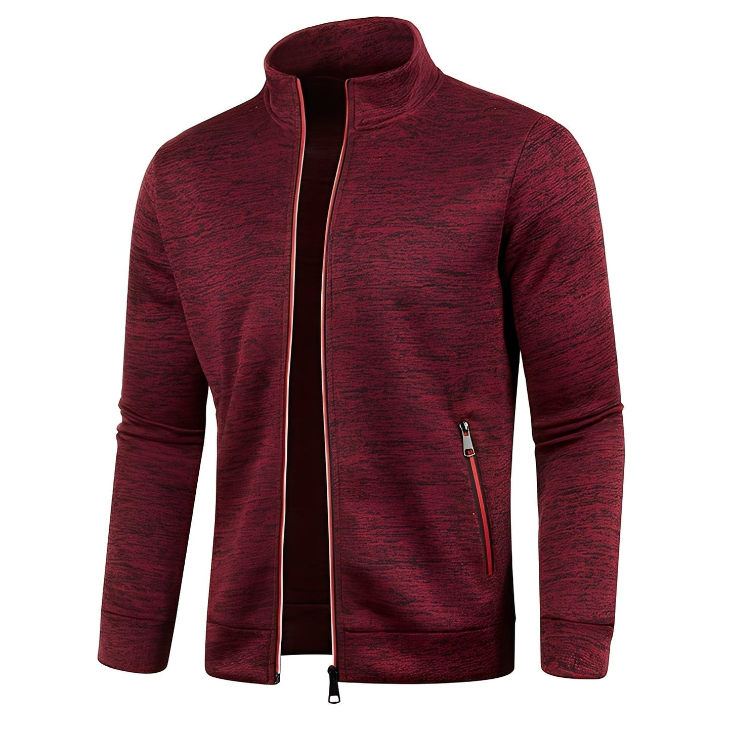 Street-wave Mens Zip Pocket Jacket Modern Knit Style With Secure Zippered Pockets