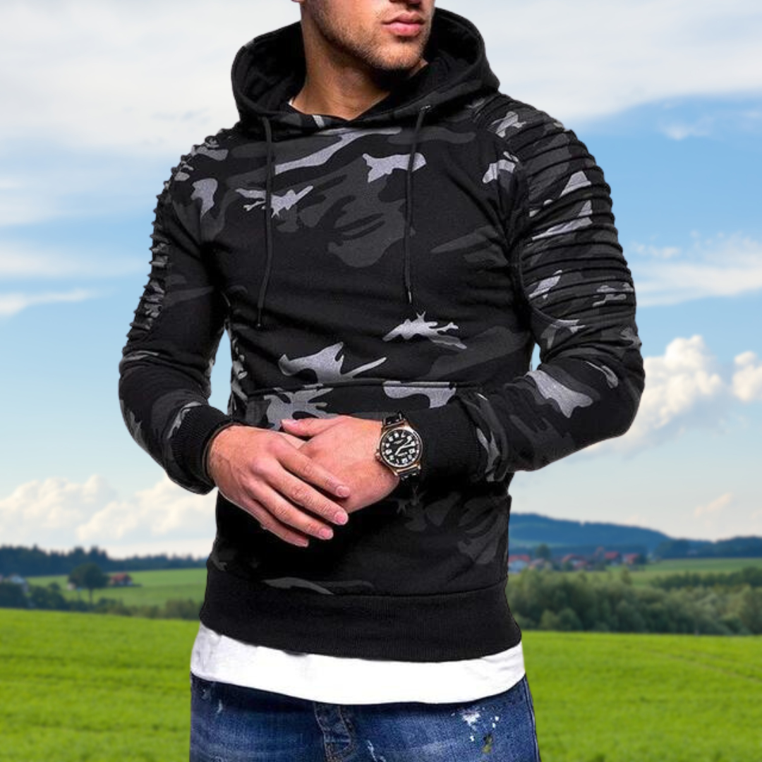 Street-wave Camouflage Hoodie for Urban Athletes With Adjustable Hood and Multi-Layer Lining