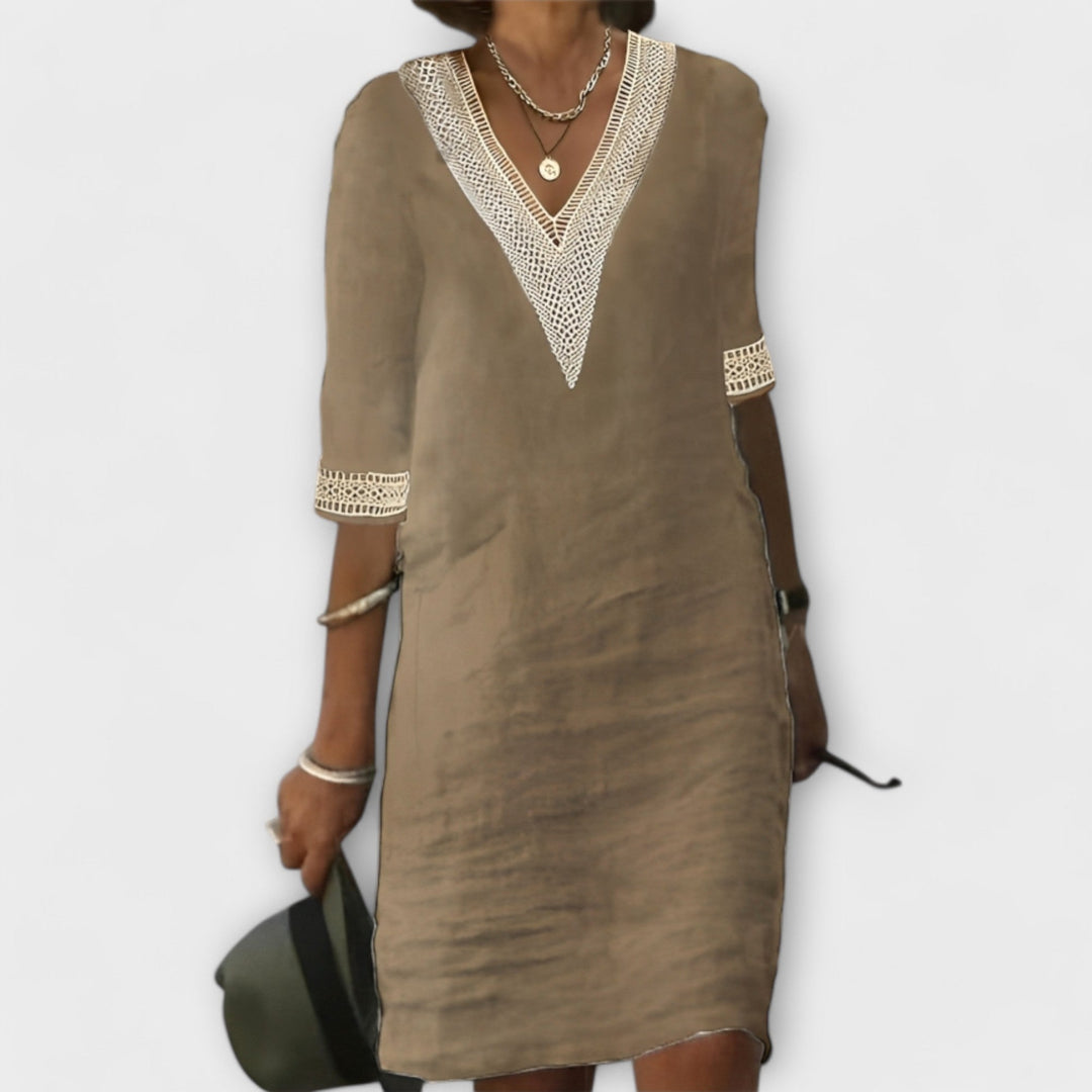 Women's Crochet Dress with Openwork Design and Flowy Silhouette