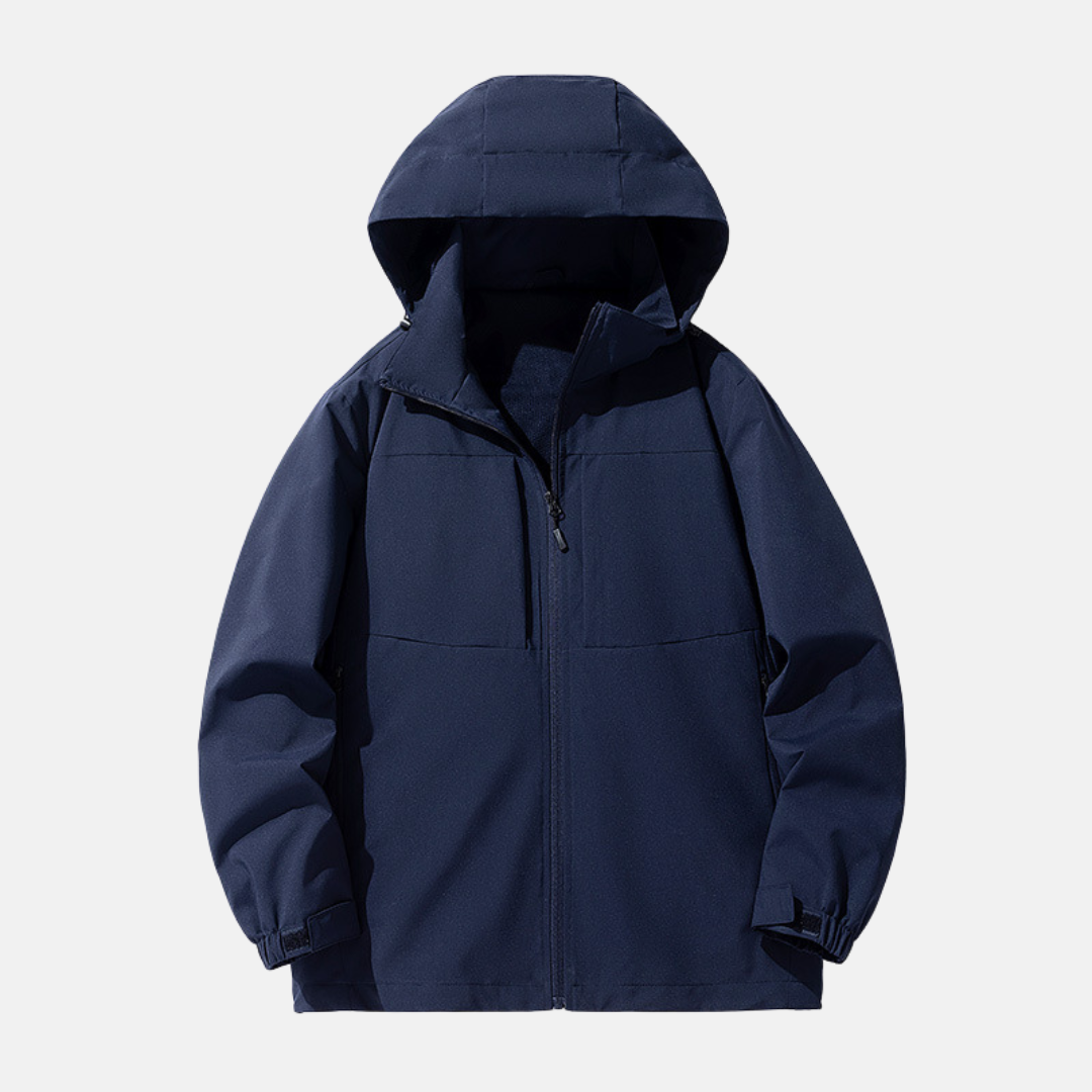 Street-Wave Men's Hooded Jacket Relaxed Fit Weather Resistant With Zip Pockets And Adjustable Cuffs