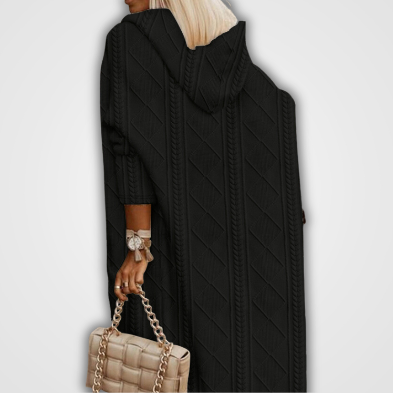 Street-wave Longline Knit Cardigan for Women Cozy Chic Layering Essential with Pockets