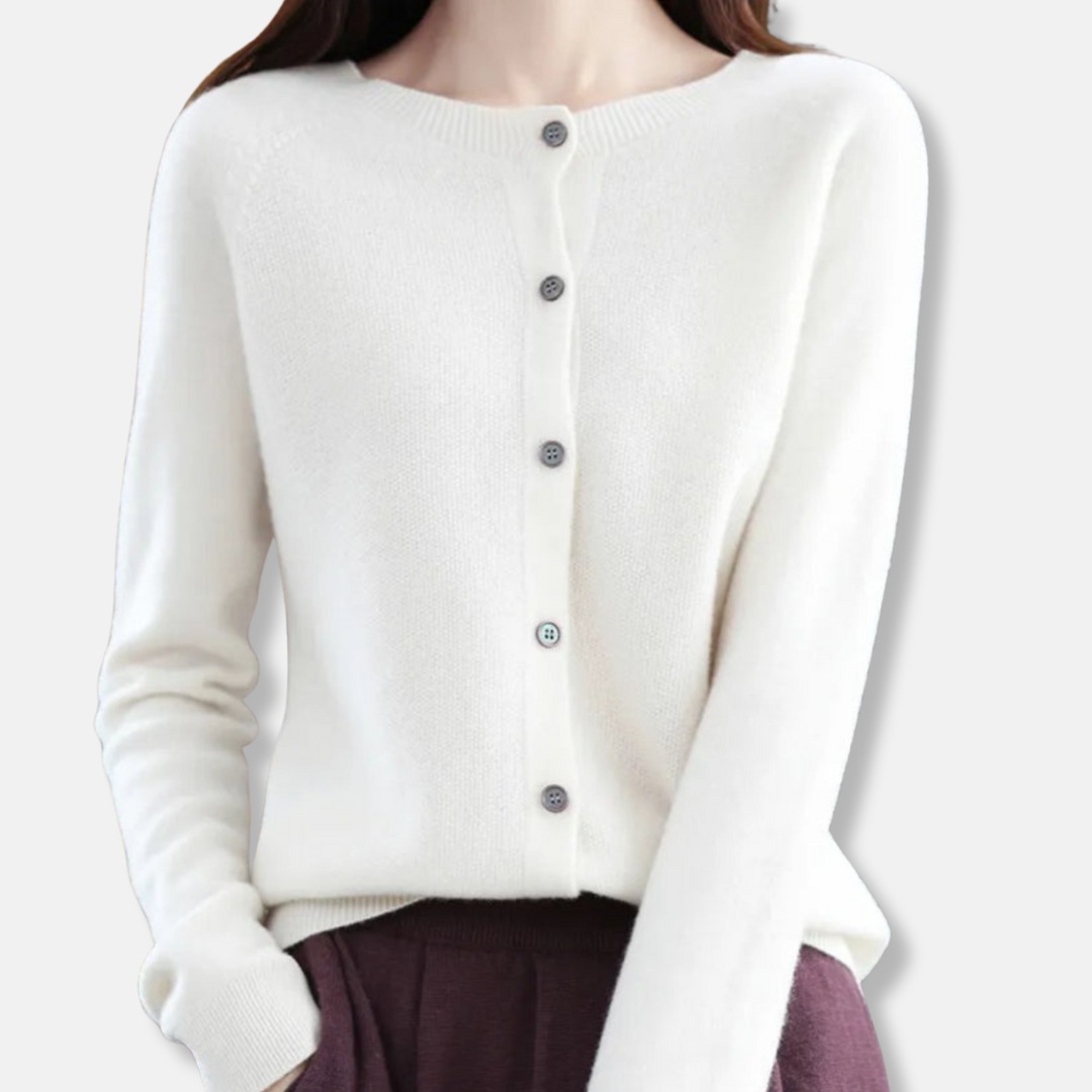 Isla Regular Fit Cardigan Sweater | Button Front Ribbed Sweater